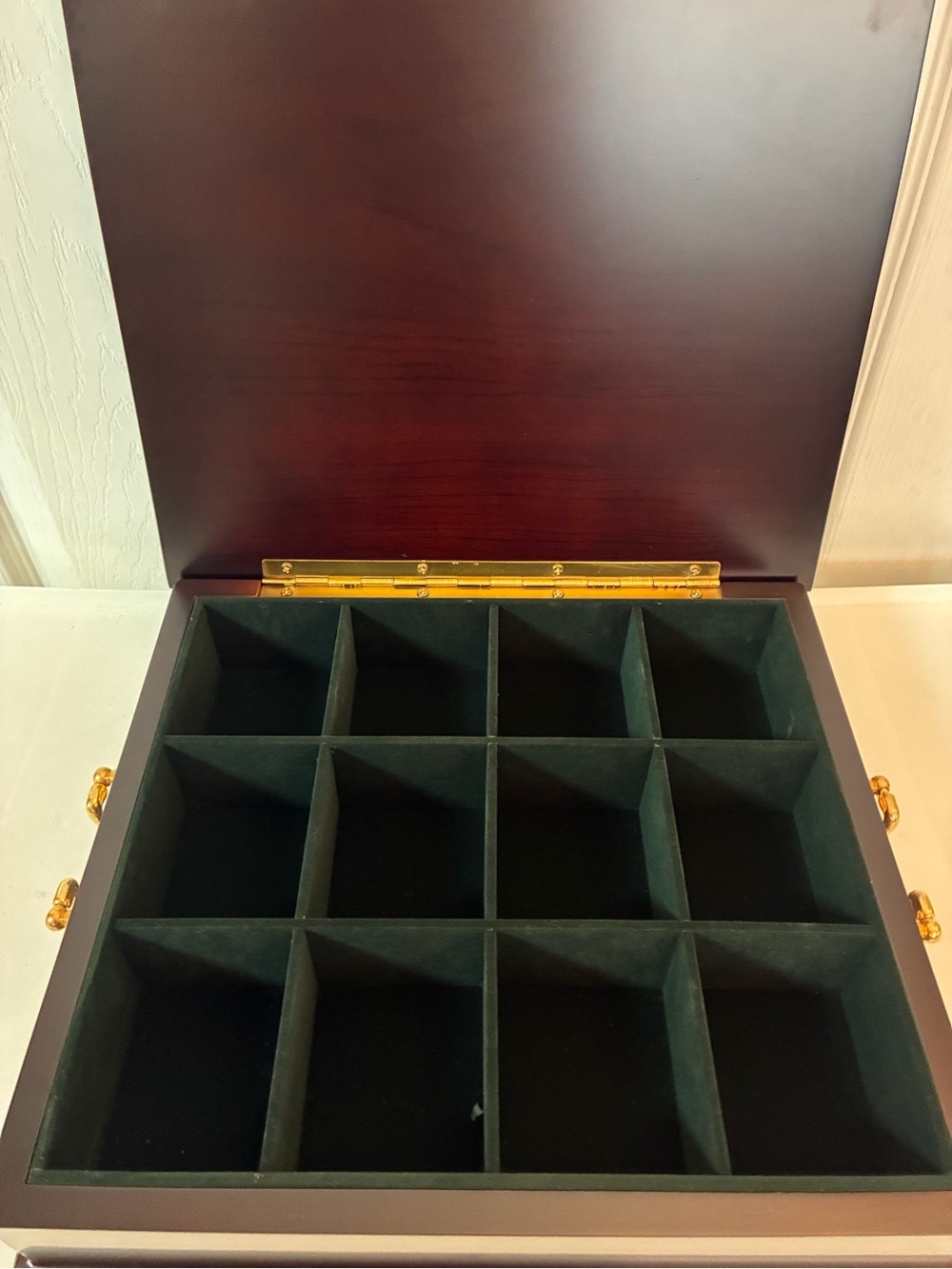 Vtg Bombay Company Mahogany Tea Chest Jewelry Watch Organizer Box Velvet Lined